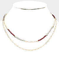 LINK DOUBLE LAYERED NECKLACE - iBESTEST.com