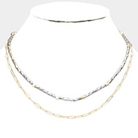 LINK DOUBLE LAYERED NECKLACE - iBESTEST.com