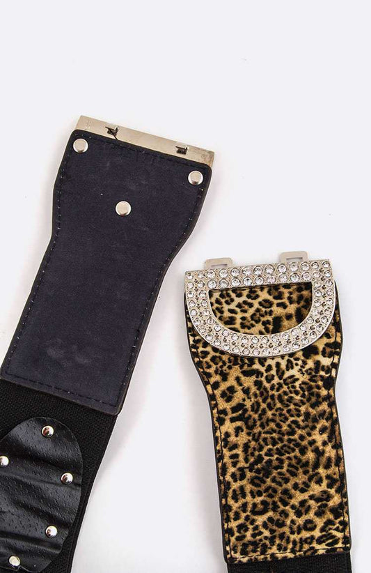Leopard Crystal Stretch Belt - iBESTEST.com