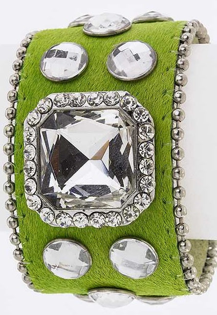 Leather Studded Cuff Bracelet - iBESTEST.com