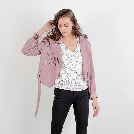 Linen Moto Jacket