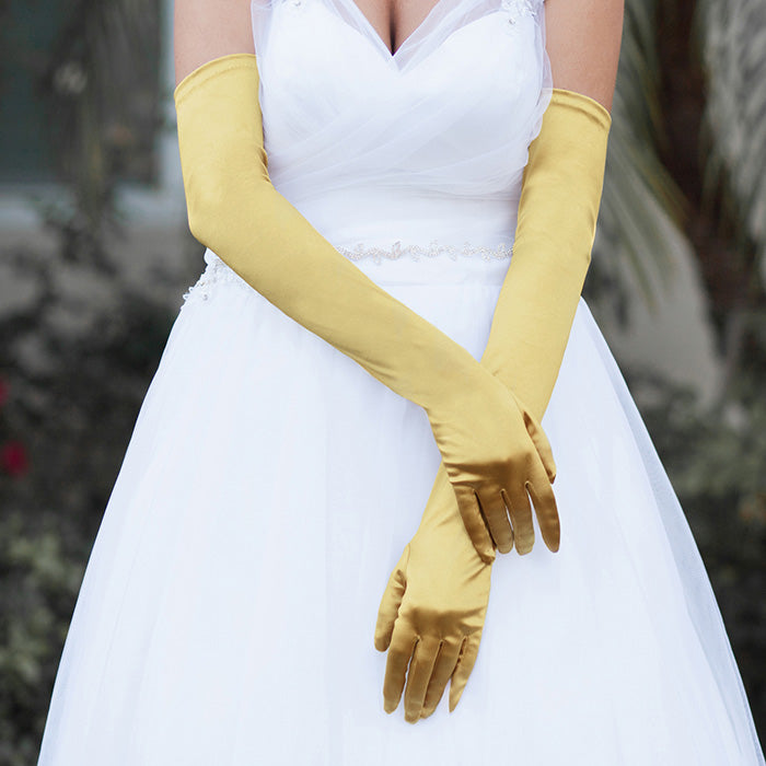 Long Satin Gloves - iBESTEST.com
