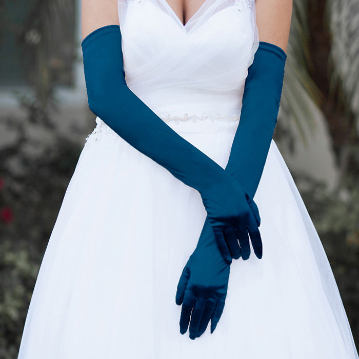 Long Satin Gloves - iBESTEST.com