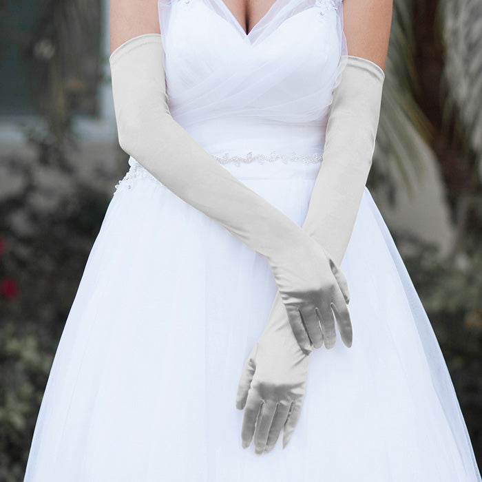 Long Satin Gloves - iBESTEST.com