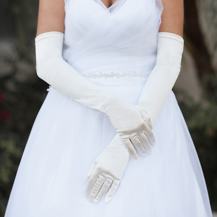 Long Satin Gloves - iBESTEST.com