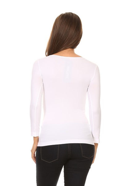 Seamless Long Sleeve Scoop Neck Top (New)