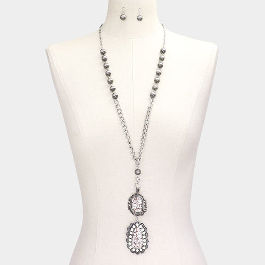 METAL PENDANT LONG NECKLACE - iBESTEST.com