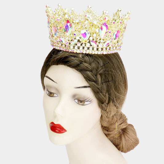 Crystal Stone Accented Leaf Crown - iBESTEST.com