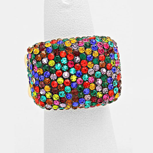 Multi Rhinestone Stretch Ring - iBESTEST.com