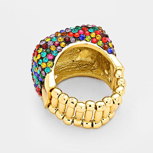 Multi Rhinestone Stretch Ring - iBESTEST.com