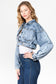 Plus Size Washed Crop Denim Jacket (New) - iBESTEST.com