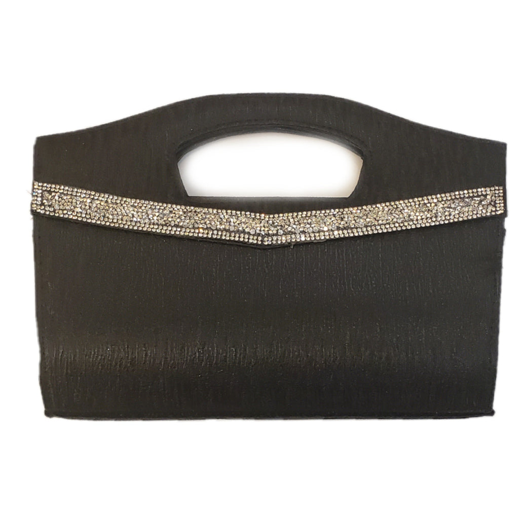 Black Clutch with Crystal Chevron - iBESTEST.com