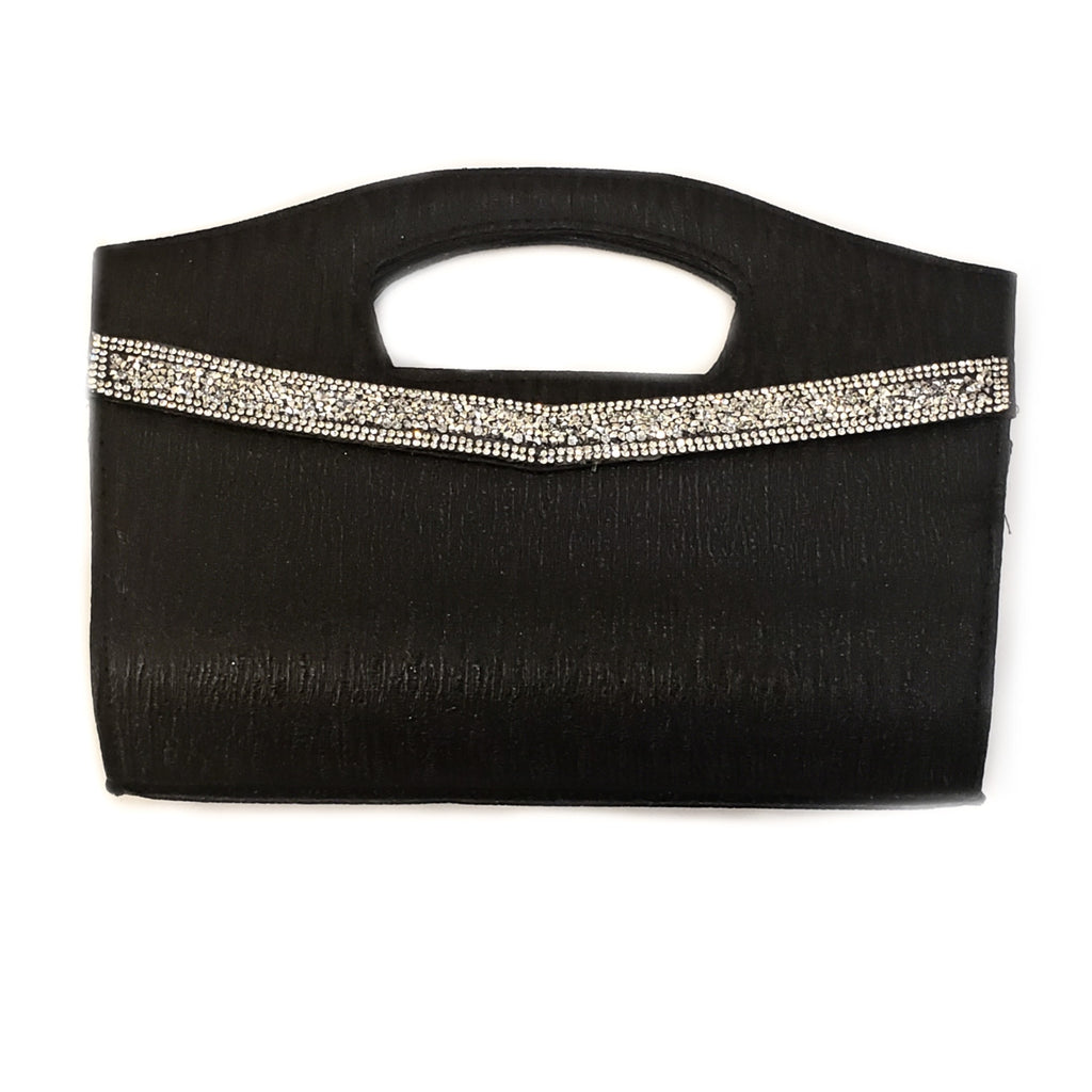 Black Clutch with Crystal Chevron - iBESTEST.com