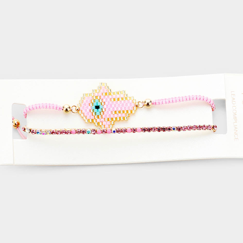 Beaded Hamsa Lucky Bracelet - iBESTEST.com