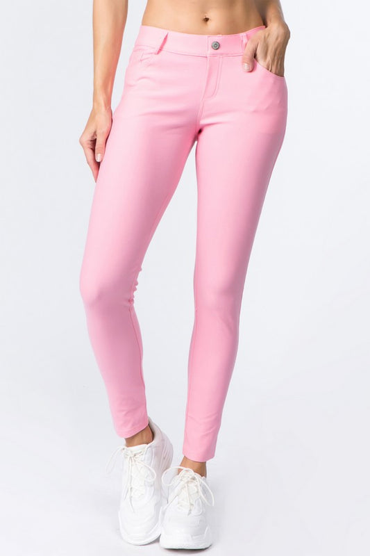 Pink 5 Pocket Jegging