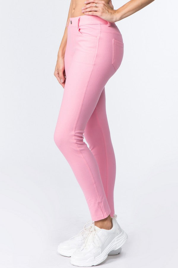 Pink 5 Pocket Jegging