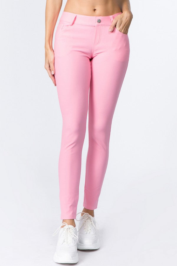 Pink 5 Pocket Jegging