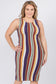 Plus Striped Colorfully Dress - iBESTEST.com