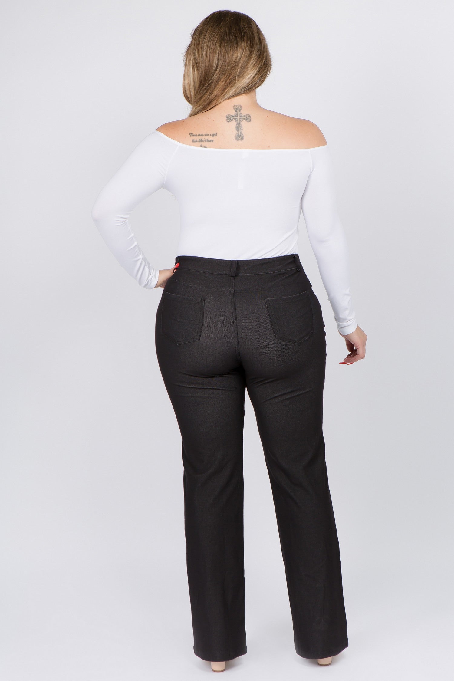 Plus Black Flare Jeggings