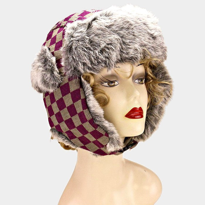 Checkered Winter Hat - iBESTEST.com