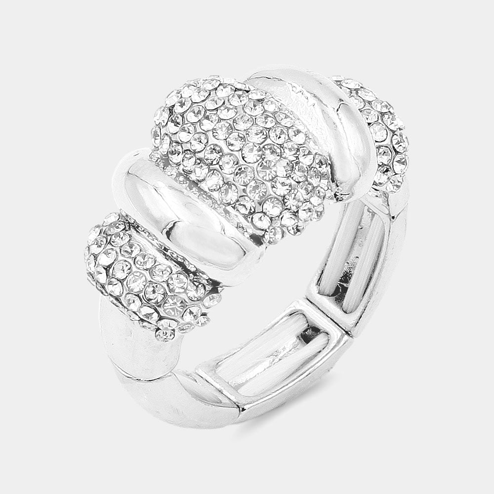 RHINESTONE EMBELLISHED STRETCH RING - iBESTEST.com