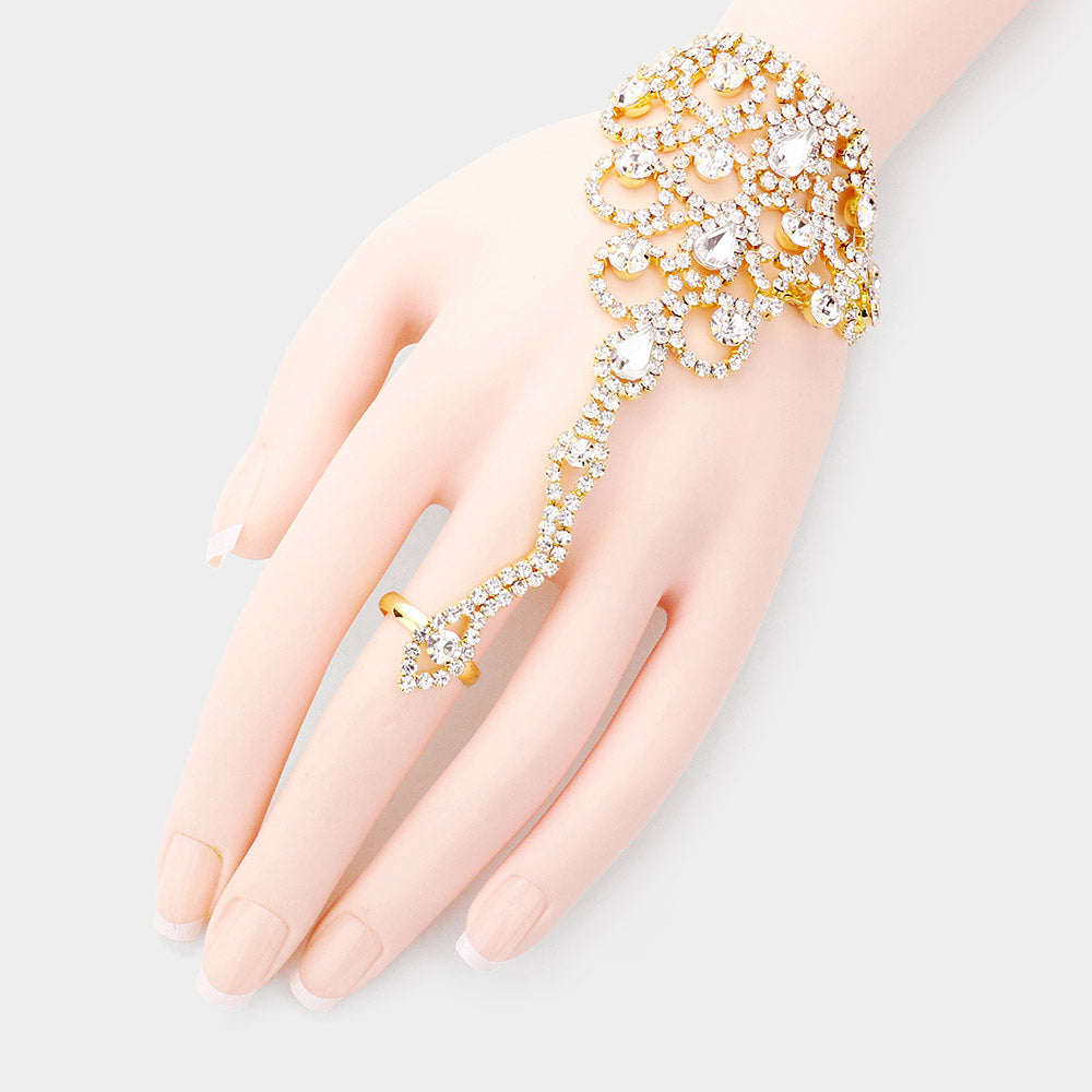 Round Teardrop Stone Handchain (New)