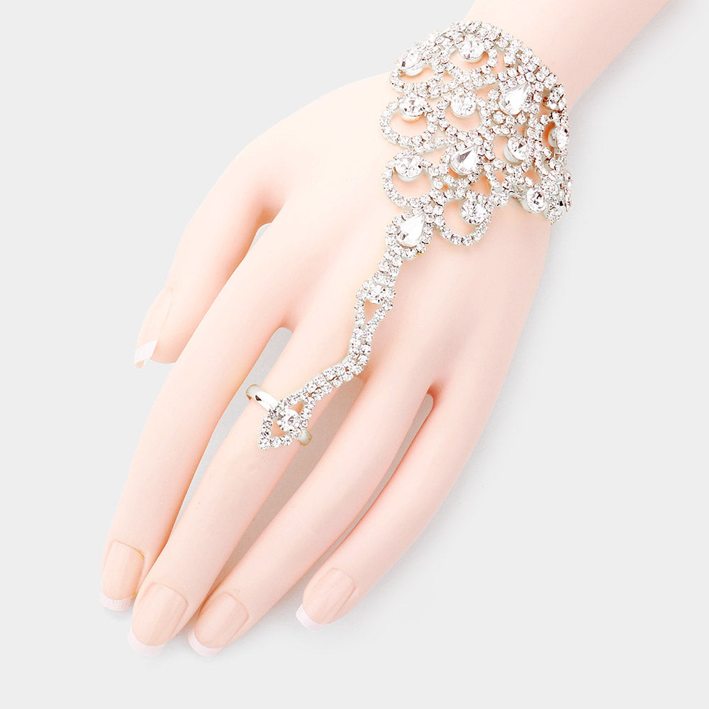 Round Teardrop Stone Handchain (New)