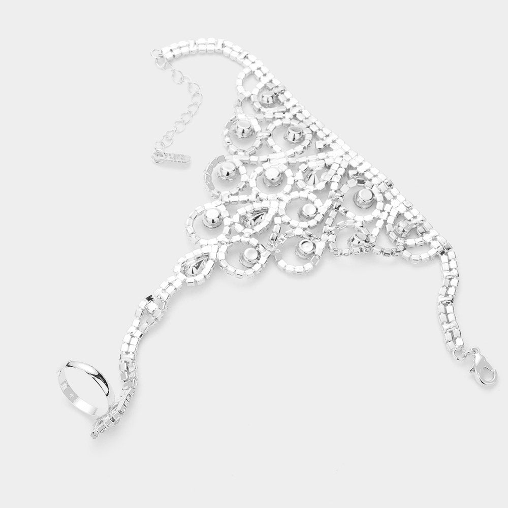 Round Teardrop Stone Handchain (New)