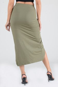 Olive Knotted Skirt - iBESTEST.com