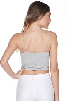 Seamless Skinny Strap Cropped Cami - iBESTEST.com