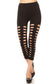 Cut Out Distressed Capri Leggings - iBESTEST.com