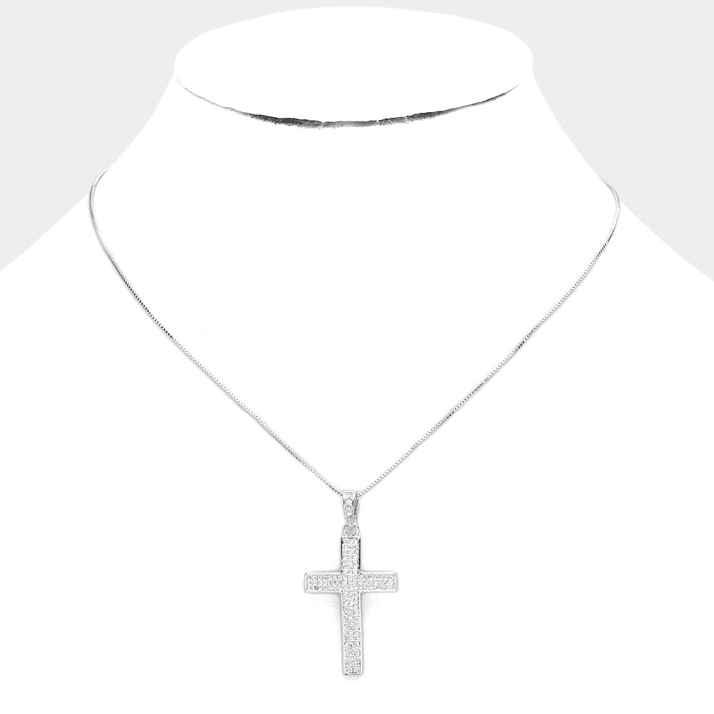 Rhinestone Cross Necklace - iBESTEST.com
