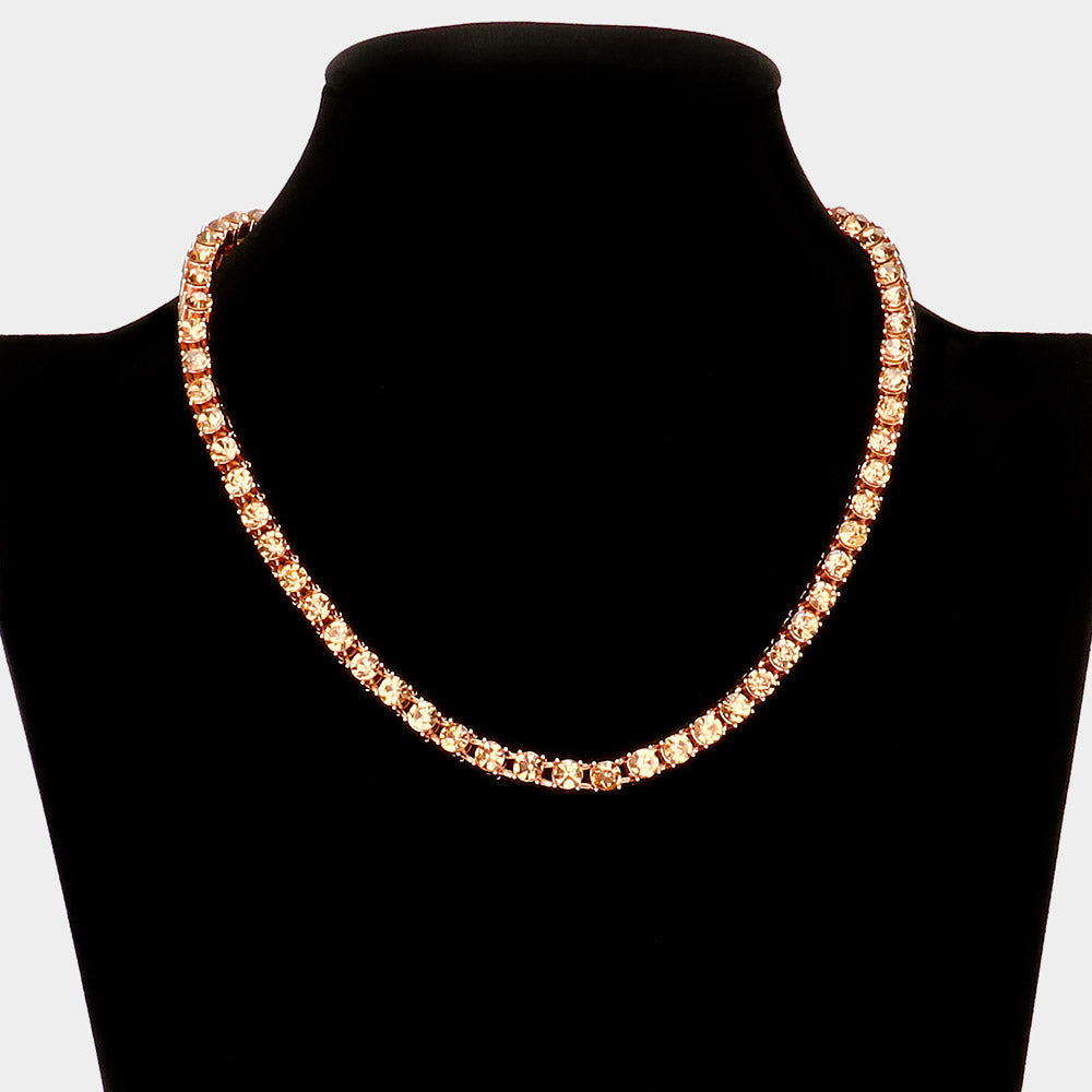 Round Stone Link 16" Necklace (New)