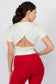 Off White Cutout Back Crop Top - iBESTEST.com