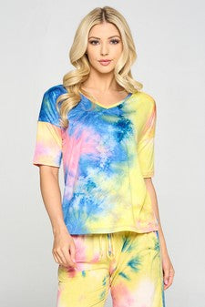 Tie-Dye Dropped Shoulder T-Shirt - iBESTEST.com