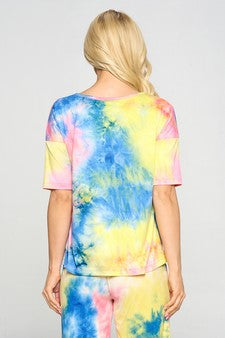 Tie-Dye Dropped Shoulder T-Shirt - iBESTEST.com