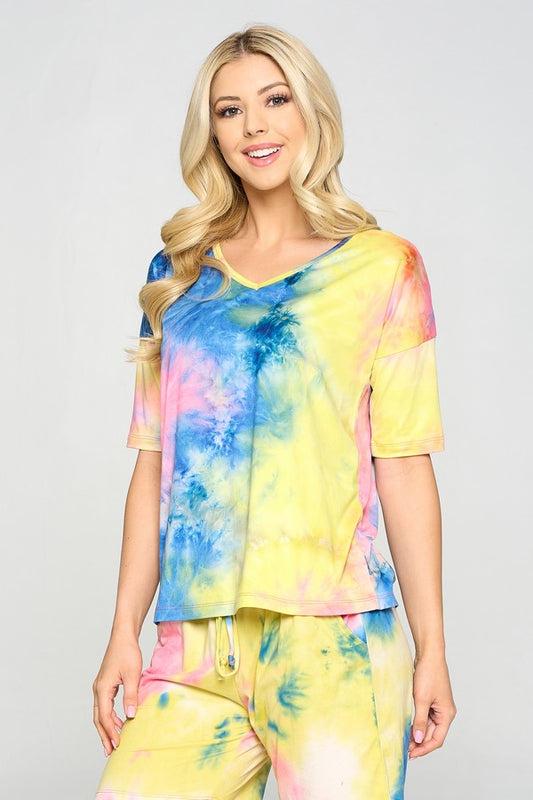 Tie-Dye Dropped Shoulder T-Shirt - iBESTEST.com