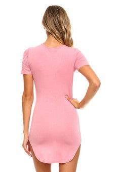 Bubble Gum Short Sleeve Tunic - iBESTEST.com