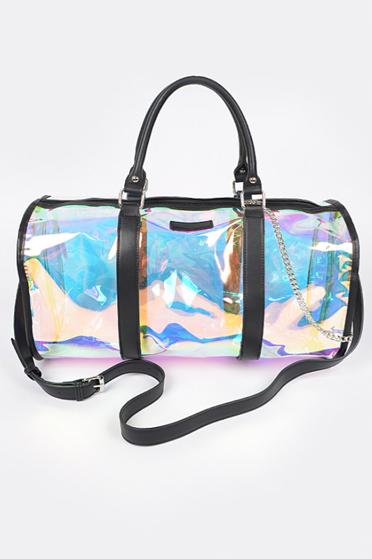 Transparent Hologram Oversized Duffel Bag