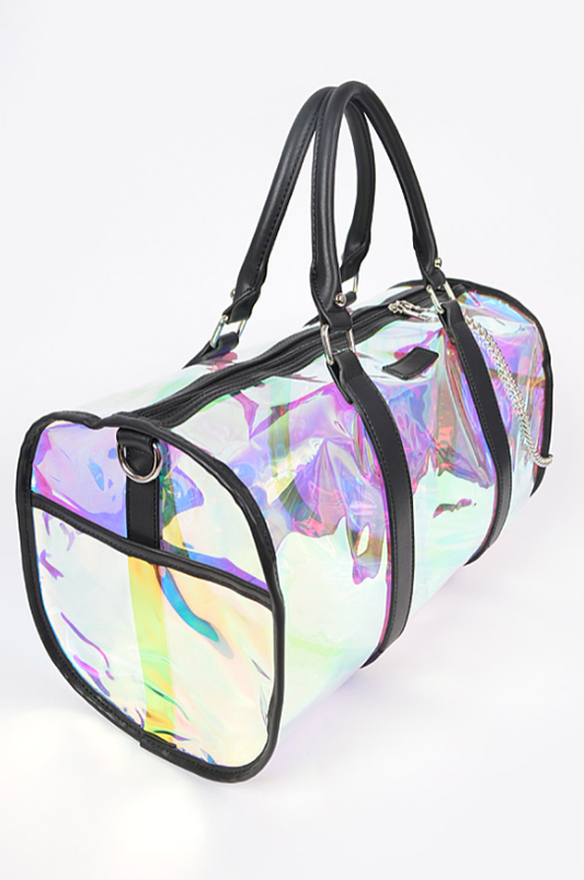 Transparent Hologram Oversized Duffel Bag