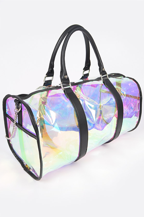 Transparent Hologram Oversized Duffel Bag
