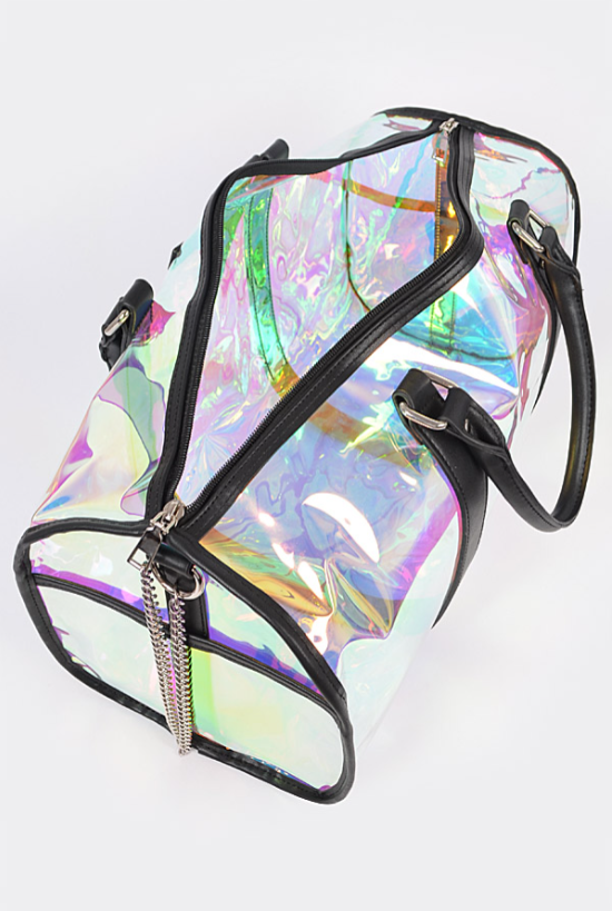Transparent Hologram Oversized Duffel Bag