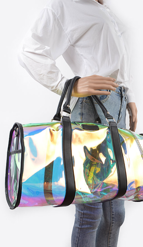 Transparent Hologram Oversized Duffel Bag