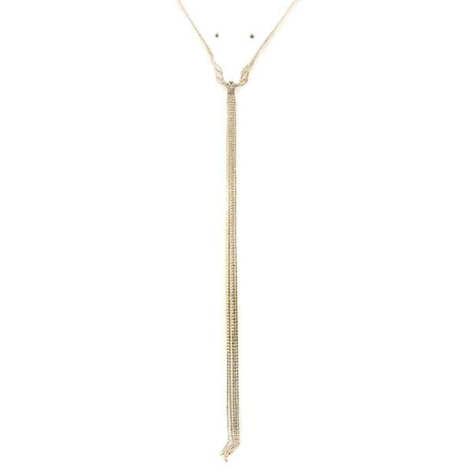 Rhinestone Waterfall Necklace - iBESTEST.com