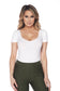 White Short Sleeve Scoopneck Bodysuit (New)