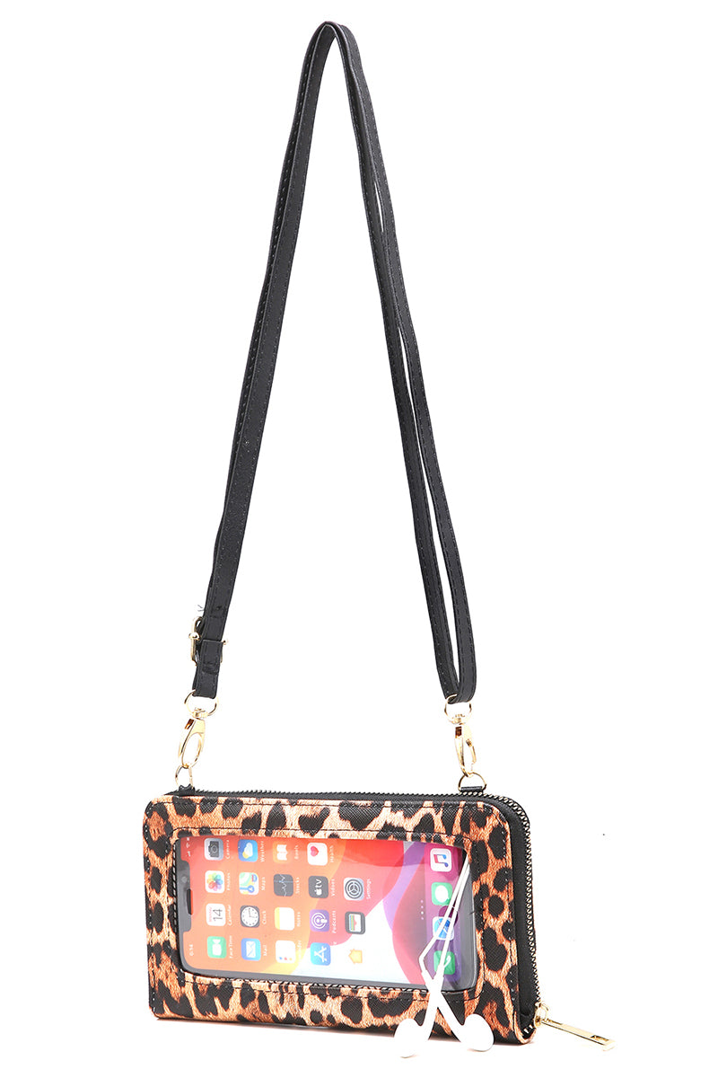 Wild Leopard Cell Phone Crossbody Wallet - iBESTEST.com