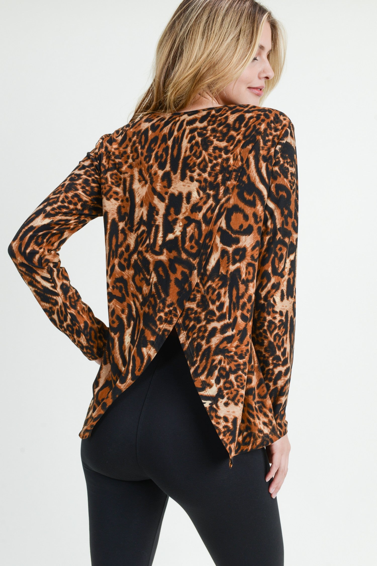 Wild Woman's Leopard Print Back Top - iBESTEST.com