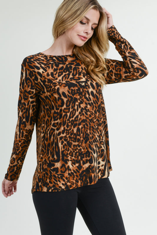 Wild Woman's Leopard Print Back Top - iBESTEST.com