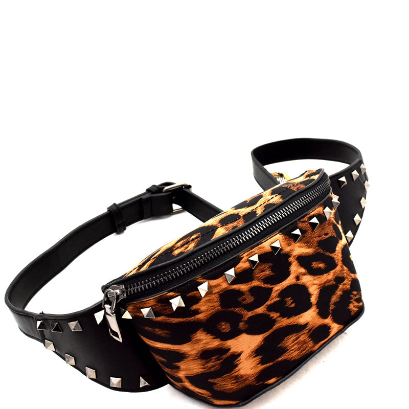 Studded Animal Print Waist Bag - iBESTEST.com