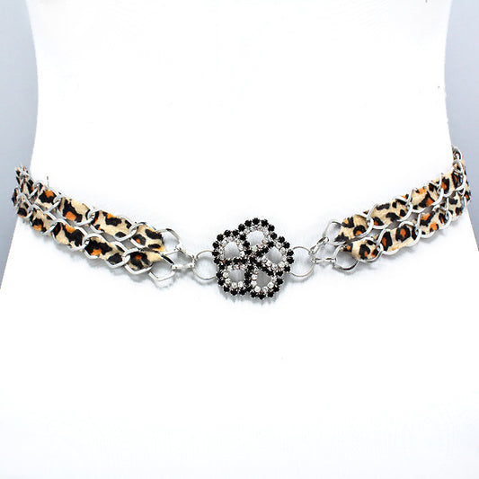 Crystal Flower Leopard Belt - iBESTEST.com